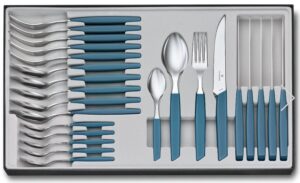 ויקטורינוקס ערכת סכו”ם שוויצרית מודרנית, 24 חלקים, בצבע כחול Victorinox Swiss Modern Table Set, 24 pieces 6.9096.12.2.24