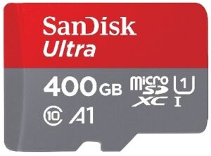 כרטיס זיכרון סנדיסק קלאס SDSQUA4-400G-GN6MN SanDisk Ultra microSDHC 400GB,120MB/s  A1 Class 10 UHS-I