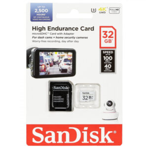 סנדיסק כרטיס זיכרון  Sandisk memory high Endurance microSDHC 32GB Card with Adapter SDSQQNR-032G-GN6IA