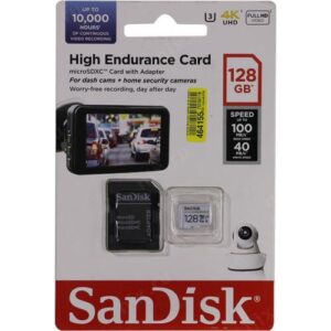 סנדיסק כרטיס זיכרון  Sandisk memory high Endurance microSDHC 128GB SDSQQNR-128G-GN6IA Card with Adapter