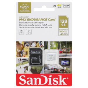 סנדיסק כרטיס זיכרון  Sandisk memory card  MAX ENDURANCE microSDHC 128GB SDSQQVR-128G-GN6IA 4K