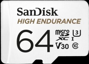 סנדיסק כרטיס זיכרון  Sandisk memory card SanDisk High ENDURANCE microSDHC 64GB SDSQQVR-064G-GN6IA 4K