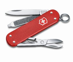 ויקטורינוקס אולר קלאסי אלוקס אדום נועז Victorinox Classic Pocket Knife in Bold, Vivid Colors 0.6221.201G