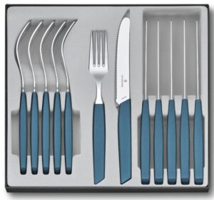 ויקטורינוקס ערכת סכו”ם שוויצרית מודרנית, 12 חלקים, כחול פסטל 12 סמ אורך  6.9096.12.2.12 Victorinox