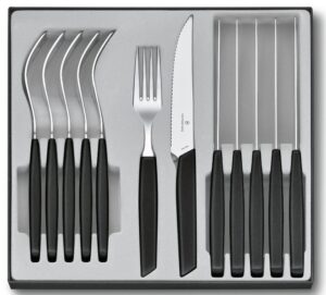 ויקטורינוקס ערכת סכו”ם שוויצרית מודרנית, 12 חלקים, שחור 11 סמ אורך Victorinox 6.9093.11.12