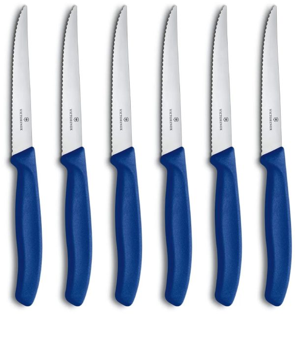 ⁦ויקטורינוקס סט שישיית סכיני סטייק כחול Victorinox Steak Knife Set 6.7232.6 6 pieces⁩ – תמונה ⁦3⁩