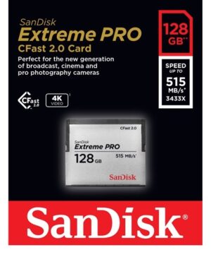סנדיסק כרטיס זיכרון SanDisk Extreme PRO CFAST 2.0 128GB Sandisk memory card SDCFSP-128G-G46D