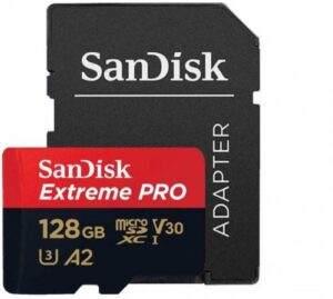 סנדיסק כרטיס זיכרון  Sandisk memory card SanDisk Extreme Pro microSDHC 128GB SDSQXCY-128G-GN6MA