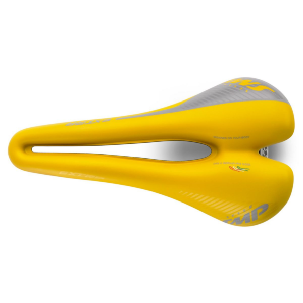 ⁦Selle SMP Strike Extra 140mm Bike Seat Yellow אוכף כסא לאופניים שחור⁩ – תמונה ⁦2⁩