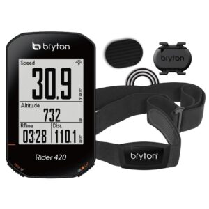 Bryton Rider 420 T bike computer  ברייטון ריידר מחשבון רכיבה לאופניים + רצועת דופק + קדנס