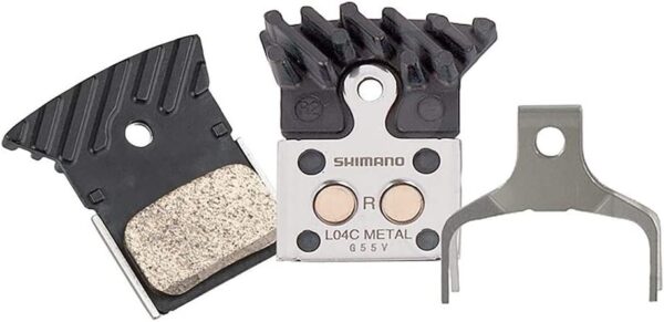 רפידות בלם מטליות SHIMI8N398040 Shimano L04C Metal Pad & Spring w/Fin