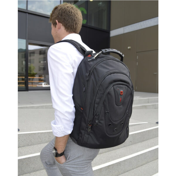 ⁦ונגר שוויץ WENGER 606493 תיק גב מחשב נייד נישא לפטופ  USB Icons Backpack Ibex שחור Ibex Ballistic Deluxe⁩ – תמונה ⁦6⁩