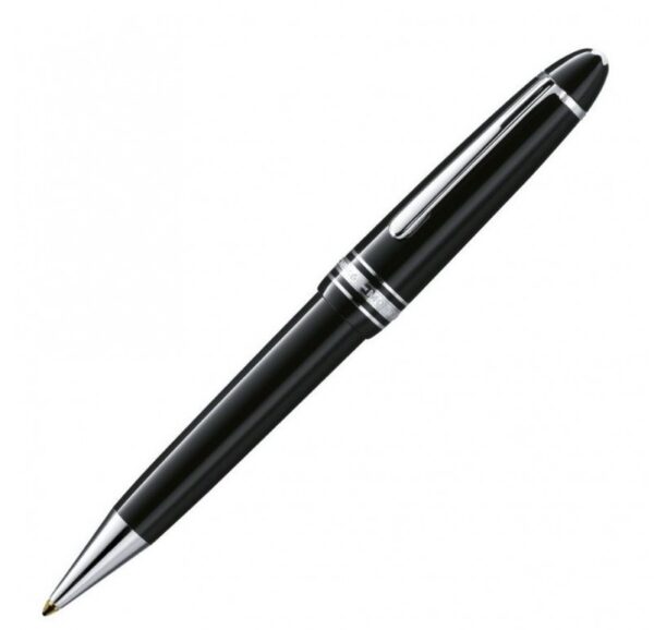 ⁦מונטבלאנק עט כדורי בולפוינט פלטינום ליין Montblanc BallPoint 161 MST Platinum Line Black MB-07569⁩ – תמונה ⁦2⁩