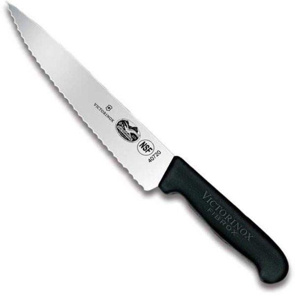 7611160501479 סכין שף ויקטורינוקס משוננת 22 ס''מ victorinox chefs 22cm Wavy Edge