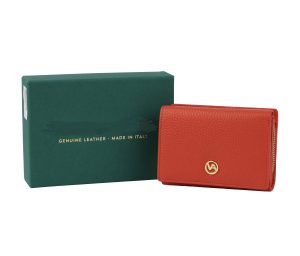 Vera Pelle ארנק עור איטלקי מיוצר באיטליה 9 כרטיסים כולל תעודת זהות  תא זיפ 2 תאים לכסף 2 תאים לשטרות