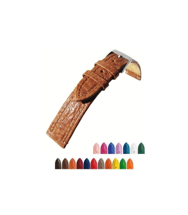 ⁦Calf leather watch strap with bison pattern emboss flat watchband classic 12mm 14mm 16mm 18mm 20mm 22mm Ref⁩ – תמונה ⁦31⁩