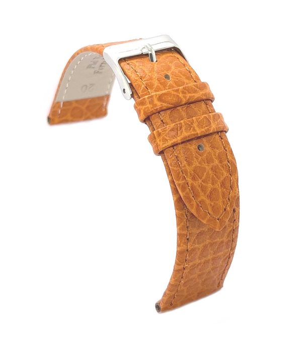 ⁦Calf leather watch strap with bison pattern emboss flat watchband classic 12mm 14mm 16mm 18mm 20mm 22mm Ref⁩ – תמונה ⁦17⁩