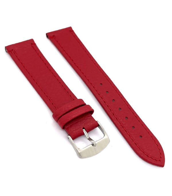 ⁦Calf leather watch strap with bison pattern emboss flat watchband classic 12mm 14mm 16mm 18mm 20mm 22mm Ref⁩ – תמונה ⁦5⁩