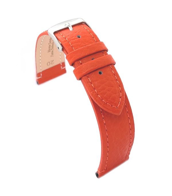 ⁦Calf leather watch strap with bison pattern emboss flat watchband classic 12mm 14mm 16mm 18mm 20mm 22mm Ref⁩ – תמונה ⁦2⁩