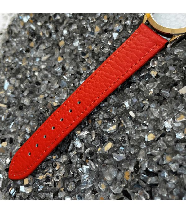 ⁦Calf leather watch strap with bison pattern emboss flat watchband classic 12mm 14mm 16mm 18mm 20mm 22mm Ref⁩ – תמונה ⁦3⁩