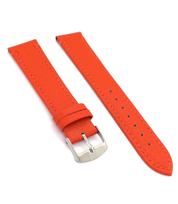⁦Calf leather watch strap with bison pattern emboss flat watchband classic 12mm 14mm 16mm 18mm 20mm 22mm Ref⁩ – תמונה ⁦4⁩