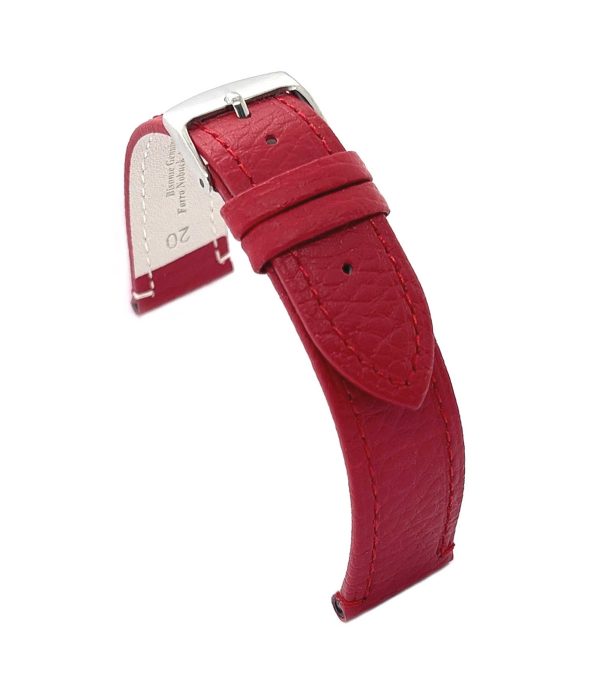 ⁦Calf leather watch strap with bison pattern emboss flat watchband classic 12mm 14mm 16mm 18mm 20mm 22mm Ref⁩ – תמונה ⁦6⁩