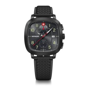 ונגר שעון כרונוגרף וינטאג' 40 מ”מ Vintage Sport Chrono Wenger watch לוח שחור