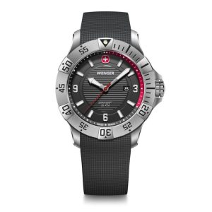ונגר שוויץ שעון Seaforce Black ice ורצועת סיליקון שחורה 43 מ”מ Wenger watch