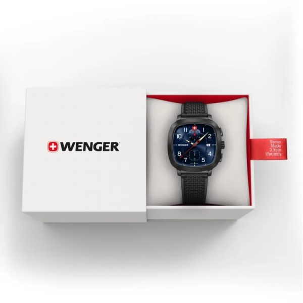⁦ונגר שעון כרונוגרף וינטאג' 40 מ”מ Vintage Sport Chrono Wenger watch לוח כחול⁩ – תמונה ⁦3⁩