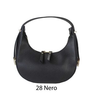 אקווילה תיק עור רצועת כתף שחור איטלקי מיוצר באיטליה מעור וורה פלא Nero