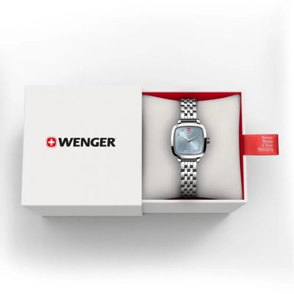 ⁦ונגר שוויץ שעון נשים לוח תכלת קווארץ 27 מ”מ Vintage Classic wenger⁩ – תמונה ⁦2⁩
