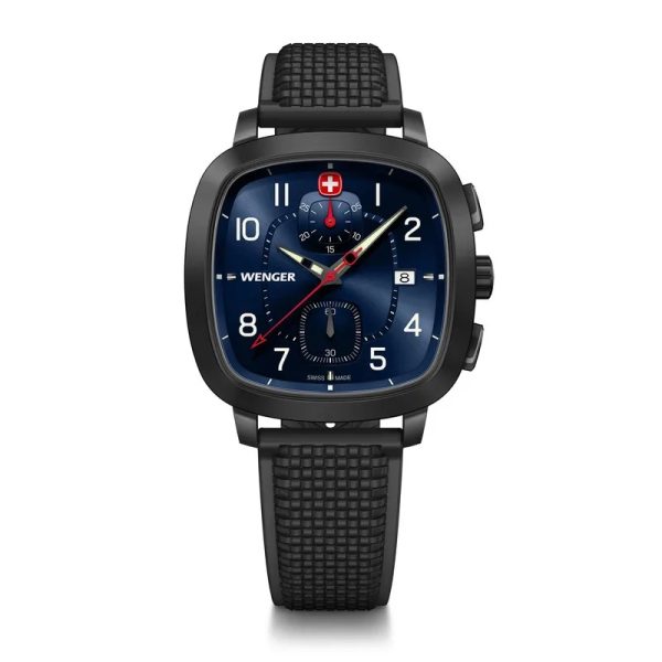 ונגר שעון כרונוגרף וינטאג' 40 מ”מ Vintage Sport Chrono Wenger watch לוח כחול