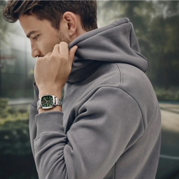 ⁦ונגר שעון כרונוגרף וינטאג' 40 מ”מ Vintage Sport Chrono Wenger watch ירוק רצועת מתכת⁩ – תמונה ⁦3⁩