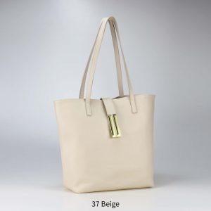 אקווילה תיק עור רצועת כתף בז' איטלקי מיוצר באיטליה מעור וורה פלא Beige