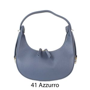 אקווילה תיק עור רצועת כתף אפור כחול איטלקי מיוצר באיטליה מעור וורה פלא Azzurro