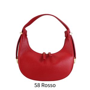 אקווילה תיק עור רצועת כתף אדום איטלקי מיוצר באיטליה מעור וורה פלא  Rosso