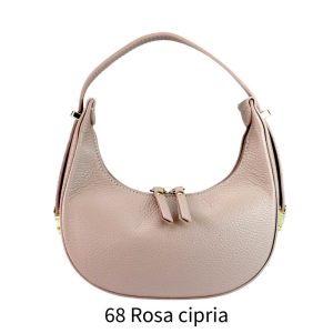 אקווילה תיק עור רצועת כתף ורוד איטלקי מיוצר באיטליה מעור וורה פלא Rosa cipria