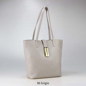 אקווילה תיק עור רצועת כתף אפור איטלקי מיוצר באיטליה מעור וורה פלא Grigio