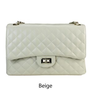 אקווילה תיק עור רצועת כתף בז' איטלקי מיוצר באיטליה מעור וורה פלא Beige