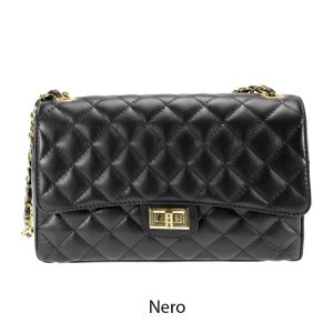 אקווילה תיק עור רצועת כתף שחור איטלקי מיוצר באיטליה מעור וורה פלא Nero