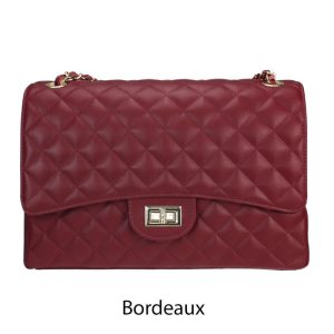 אקווילה תיק עור רצועת כתף בורדו איטלקי מיוצר באיטליה מעור וורה Rosso scuro