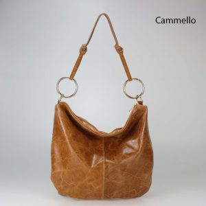 אקווילה תיק עור רצועת כתף קאמל איטלקי מיוצר באיטליה מעור וורה פלא Camello