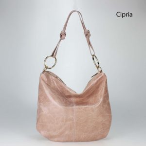 אקווילה תיק עור רצועת כתף ורוד איטלקי מיוצר באיטליה מעור וורה פלא cipria