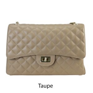 אקווילה תיק עור רצועת כתף אבן סטון איטלקי מיוצר באיטליה מעור וורה פלא Taupe