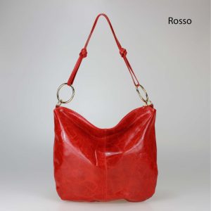 אקווילה תיק עור רצועת כתף אדום איטלקי מיוצר באיטליה מעור וורה פלא  Rosso