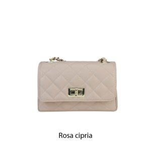 אקווילה תיק עור רצועת כתף ורוד עתיק איטלקי מיוצר באיטליה מעור וורה פלא Rosa cipria