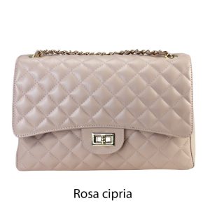 אקווילה תיק עור רצועת כתף ורוד עתיק איטלקי מיוצר באיטליה מעור וורה פלא Rosa cipria