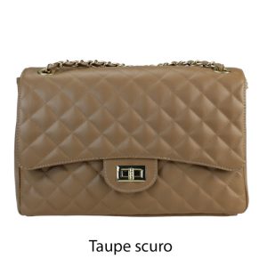 אקווילה תיק עור רצועת כתף אבן סטון כהה איטלקי מיוצר באיטליה מעור וורה פלא Taupe scuro