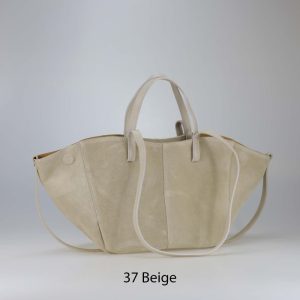 אקווילה תיק עור רצועת כתף בז' איטלקי מיוצר באיטליה מעור וורה פלא