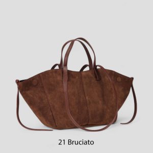 אקווילה תיק עור רצועת כתף חום  איטלקי מיוצר באיטליה מעור וורה פלא Bruciato